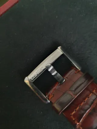 Reloj Cartier Cuero Marrón y Plata