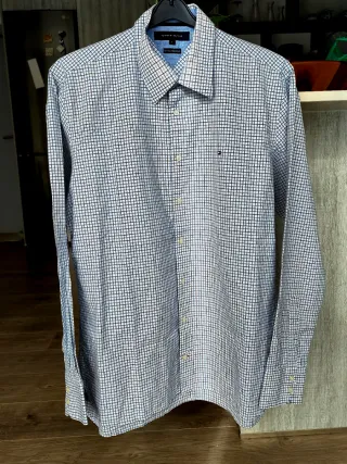 Camisa Tommy Hilfiger Xadrez Azul Tamanho L