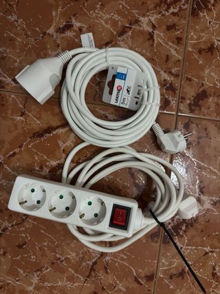 Regleta y extensión eléctrica 5 metros y 3 metros