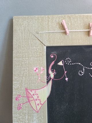 Pizarra infantil madera pintada a mano