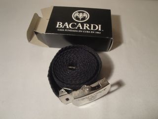 Cinturón Bacardí. Cinturón color negro,lona trenza