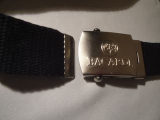 Cinturón Bacardí. Cinturón color negro,lona trenza