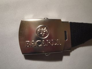 Cinturón Bacardí. Cinturón color negro,lona trenza