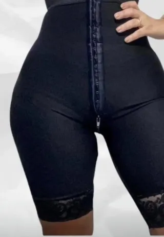 Faja Colombiana Negra con Cremallera y corchetes