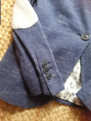 Blazer Zara Mujer Azul con coderas