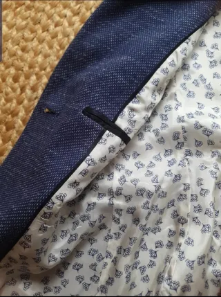 Blazer Zara Mujer Azul con coderas