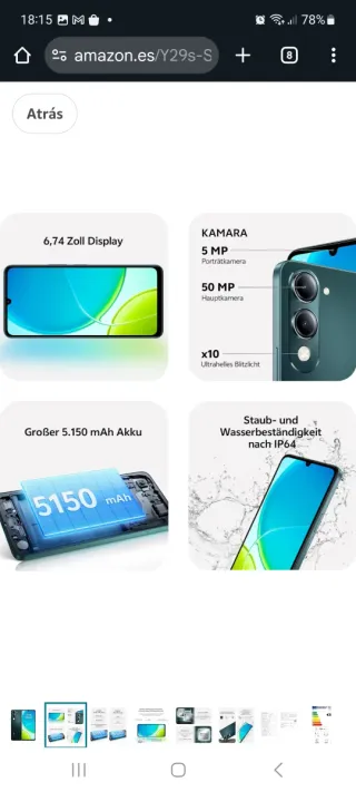 Telefono Vivo Y29s Verde 256GB