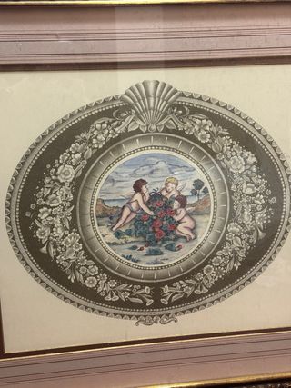 Cuadro decorativo con marco dorado