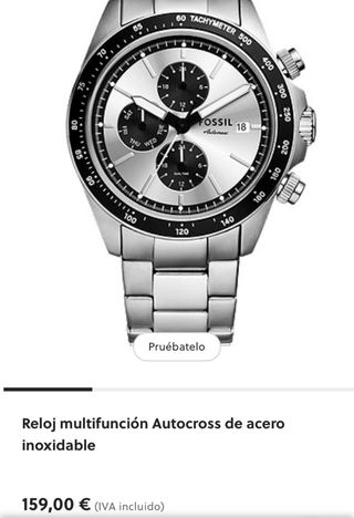 Fossil Autocross Cronógrafo Plata