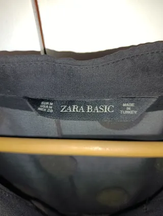 Camisa Zara Mujer Lunares Negro y Marrón