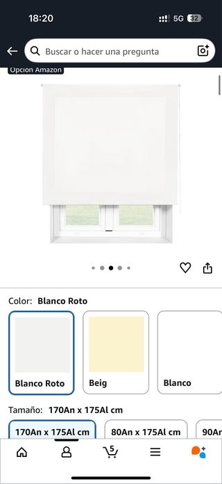 Estor 170x175 Blanco Roto Nuevo