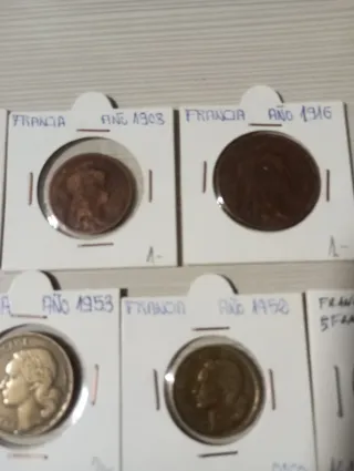 Lote 13 monedas Francia, 2 de plata