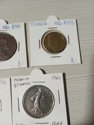 Lote 13 monedas Francia, 2 de plata