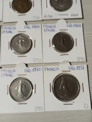 Lote 13 monedas Francia, 2 de plata