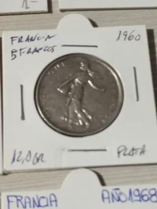 Lote 13 monedas Francia, 2 de plata