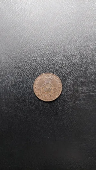 1/2 Centimo Escudo 1866 OM Barcelona