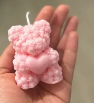 Vela Coração Ursinho Rosa Dia dos Namorados