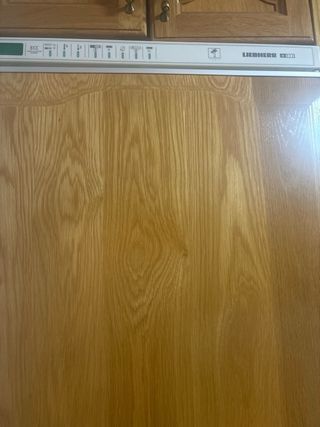 Nevera de cocina con puerta de madera