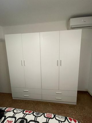 Armario 4 puertas y 4 cajones blanco
