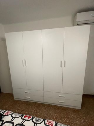 Armario 4 puertas y 4 cajones blanco