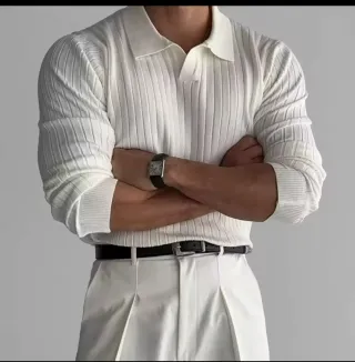 Camiseta italiana blanca manga larga