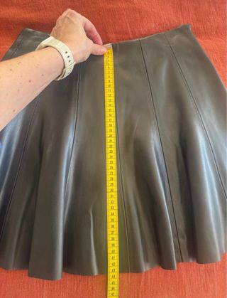 Falda Zara Piel Sintética Negra Talla M