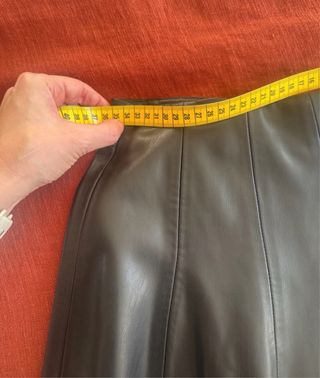 Falda Zara Piel Sintética Negra Talla M