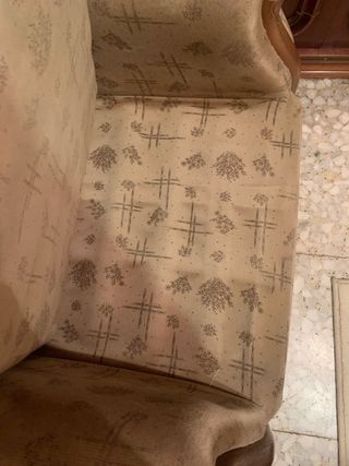 Sillón individual vintage tela y madera