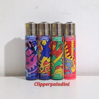 Accendini Clipper Set 4 Pezzi Design Musicale