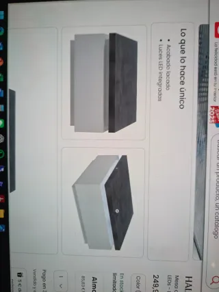 Mesa Centro Cuadrada 90x90x45 con Leds