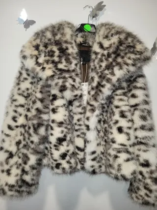 Chaquetón Zara Piel Sintética Leopardo