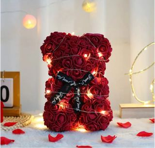 Orso di rose 25cm con luci LED