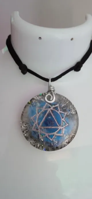 Colgante Orgonita Chakra Azul y Plateado