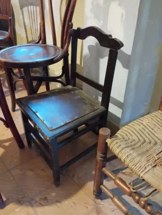 Set di 3 sedie rustiche di paese