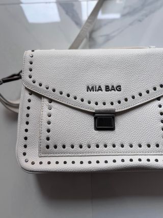 Borsa Mia Bag bianca con borchie