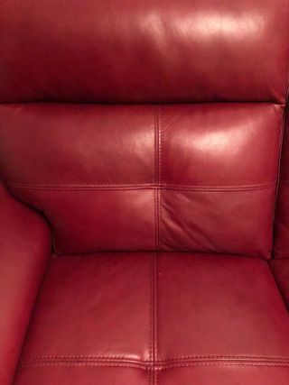 Sofá de piel rojo 2 plazas