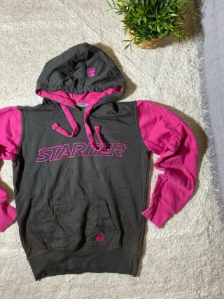 Sudadera Starter Gris y Rosa Talla XS