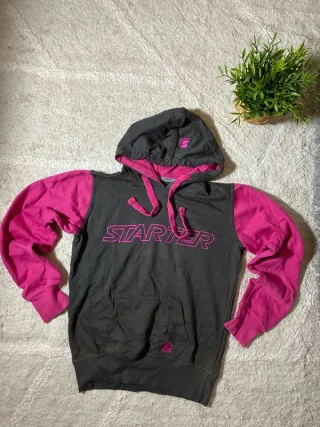 Sudadera Starter Gris y Rosa Talla XS