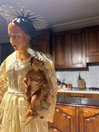 Statua Madonna antica in cera