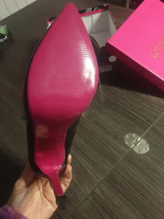 Zapatos de tacón charol rosa T37