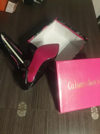 Zapatos de tacón charol rosa T37