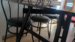 Mesa comedor cristal y 6 sillas