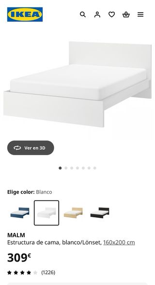 Letto con materasso in memory foam, sommier e comodini inclusi