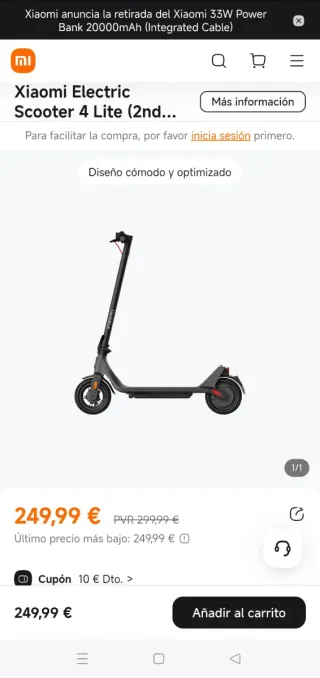 Patinete Eléctrico Xiaomi 4 Lite