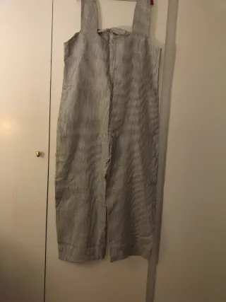 Peto de lino a rayas azules y blancas