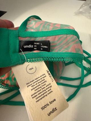 Sujetador estampado verde y rosa Talla L