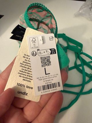 Sujetador estampado verde y rosa Talla L