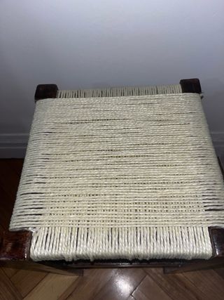 Taburete vintage madera y cuerda