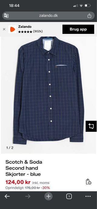 Camisa cuadros azul Scotch & Soda Talla M