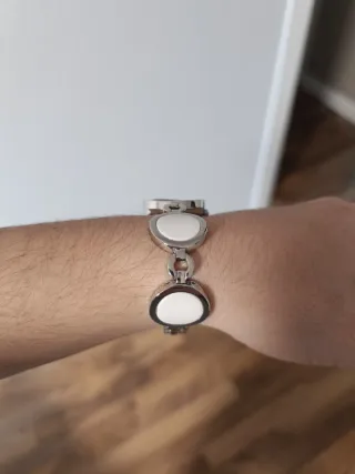 Reloj Roselin Pulsera Mujer Plata y Blanco